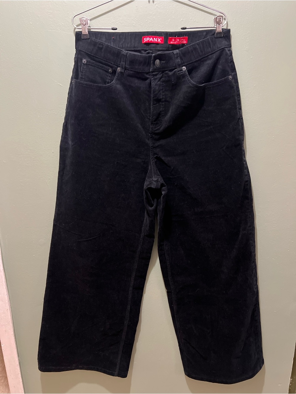 SPANXshape® Authentic 360 Corduroy Wide Leg Pants – Black (Size XL)